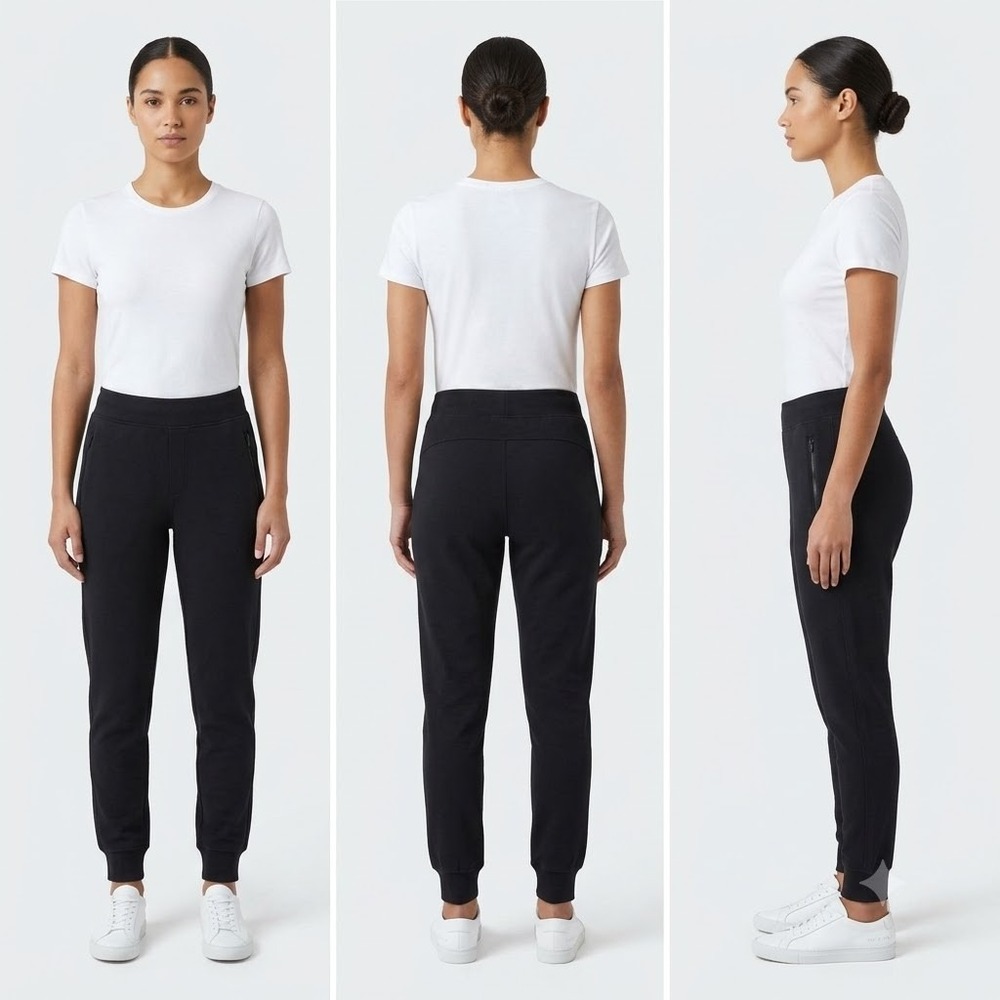 Uniqlo Dry Stretch Sweatpants Unisex 13 Black Comfort Elastic Waist Zip Pocket